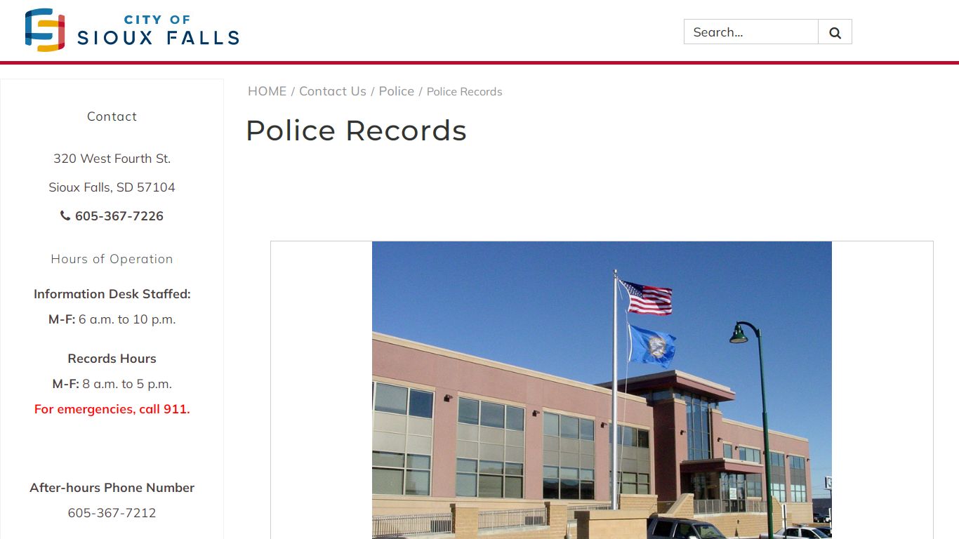 Police Records - City of Sioux Falls